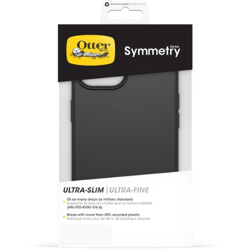 Picture of OtterBox Symmetry Series Black transparent cover for iPhone 15.