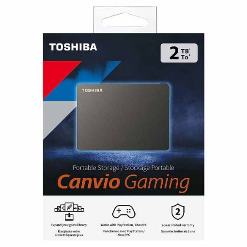 תמונה של דיסק קשיח חיצוני Toshiba Canvio GAMING External 2TB Black HDTX120EK3AA